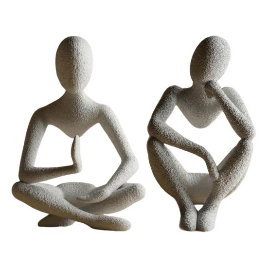 Статуэтка «Абстрактный мыслитель» Сидит в медитации для дома, книжной полки, шкафа, рабочего стола, фигурка философа, украшение