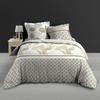 Parure Housse de couette - Art deco - 220 x 240 cm - 100% percale coton - 2 Taies d'oreiller - Beige