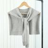 Korean Knitted Shawl Air-Conditioned Room Female Blouse Shoulders Fake Collar Cape Knotted Scarf Solid Color Neck Guard Scarve
