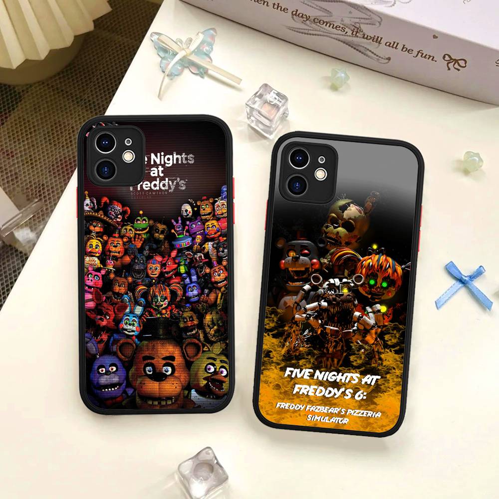 F-FNAF Пять ночей с Фредди Чехол для телефона для iPhone 16 15 14 11 12 13 Pro Max Plus 12 XS Max Задняя крышка Матовый чехол