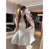 Premium Sweet and Spicy Backless Polka Dot Suspender Dress Women's Summer Explosion Spice Girl Strap Waist Puffy Short Skirt Tide