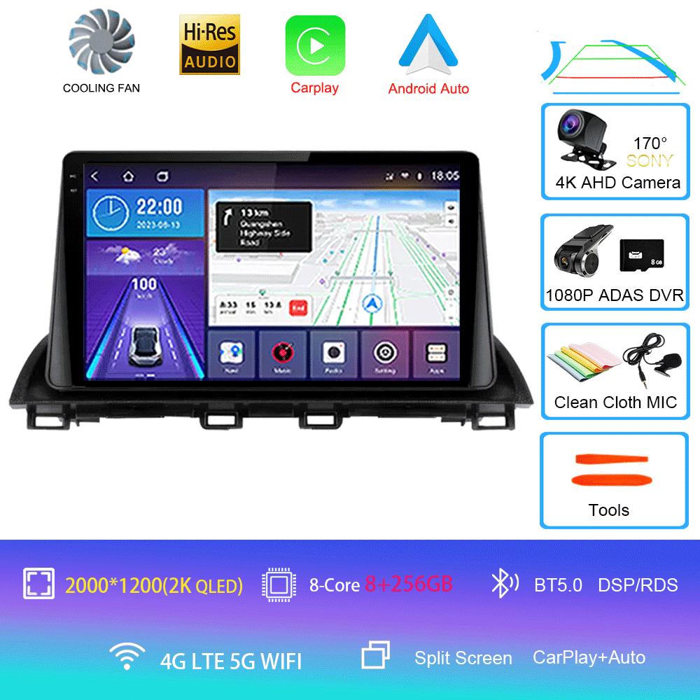 Android 14 Видеоплеер Автомагнитола Для Mazda 3 Axela 2014 - 2019 Мультимедийный Радиоплеер GPS Стерео Аудио Головное Устройство 2DIN DVD