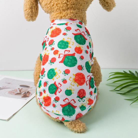 Футболка для домашних животных, моющийся принт, прочный мягкий наряд, свитер для собаки с рождественскими элементами