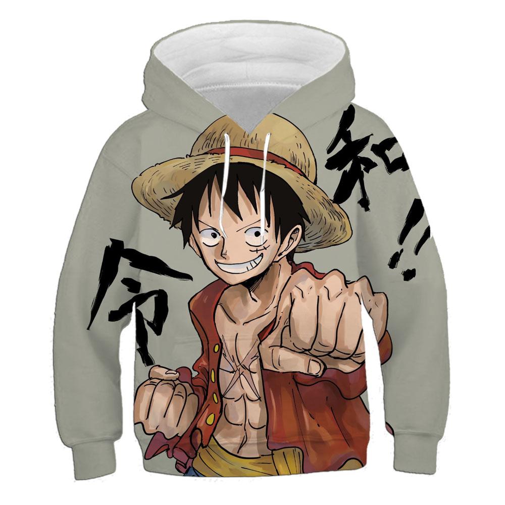 Худи 2025 Японское Аниме Ван Пис Новая Мода Повседневный Пуловер 3D Печать Детская Толстовка для Мальчиков и Девочек Уличный Пуловер Крутой Топ