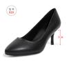 Elegant Womens High Heels Fashion Pointed Stiletto Womens Shoes Genuine Leather Stewardess Hotel Professional Black Work Shoes