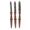 3 Pcs Round Comb for Thin Hair Wooden Handle Hair Styling Spiral Comb Portable Mini Roller Quiff