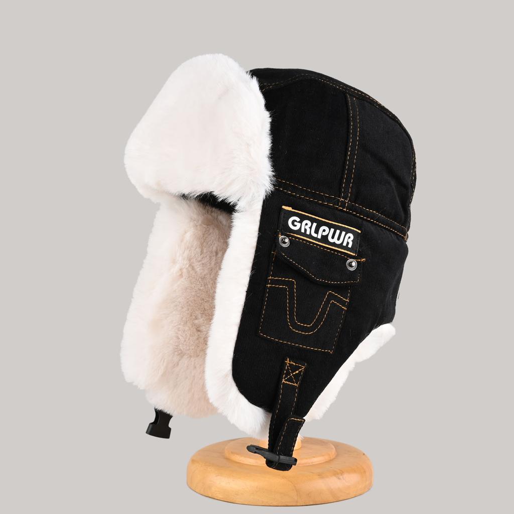 Хлопковые шапки мужские и женские зимние утолщенные термошапки с ушками для велоспорта и электромобилей, ветрозащитные лыжные шапки-ушанки