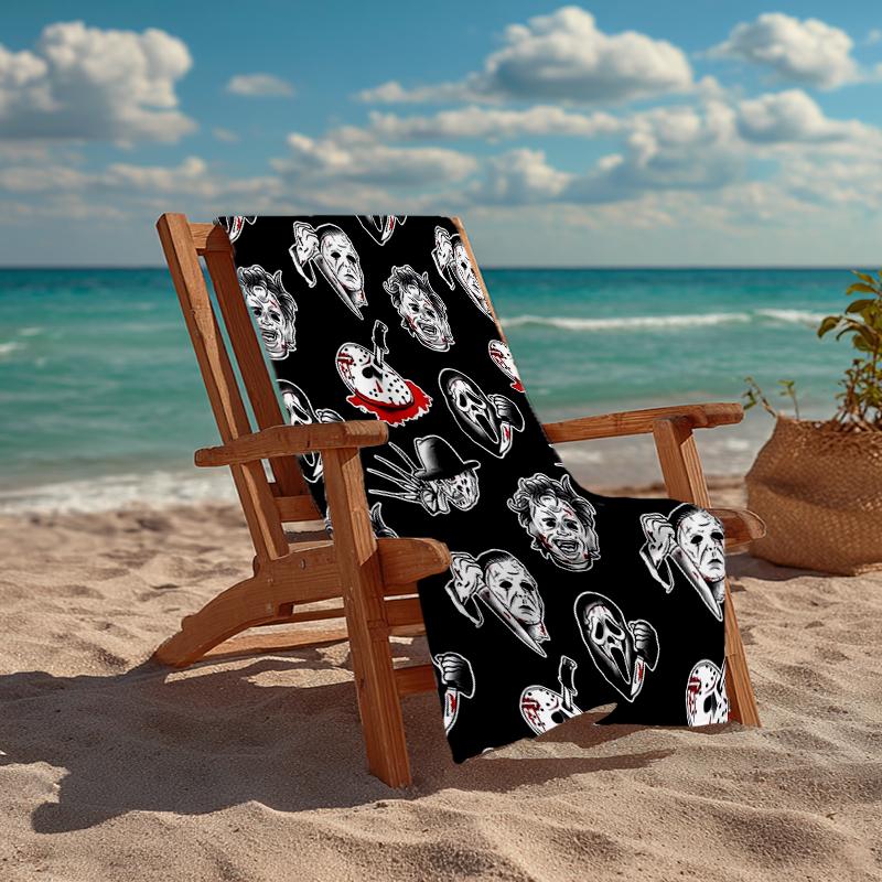 Ultra-Soft Beach Towel with Halloween horror Theme,Ideal for Pool - Camping, Diving - Perfect Travel Essential, Vibrant Beach Towel.