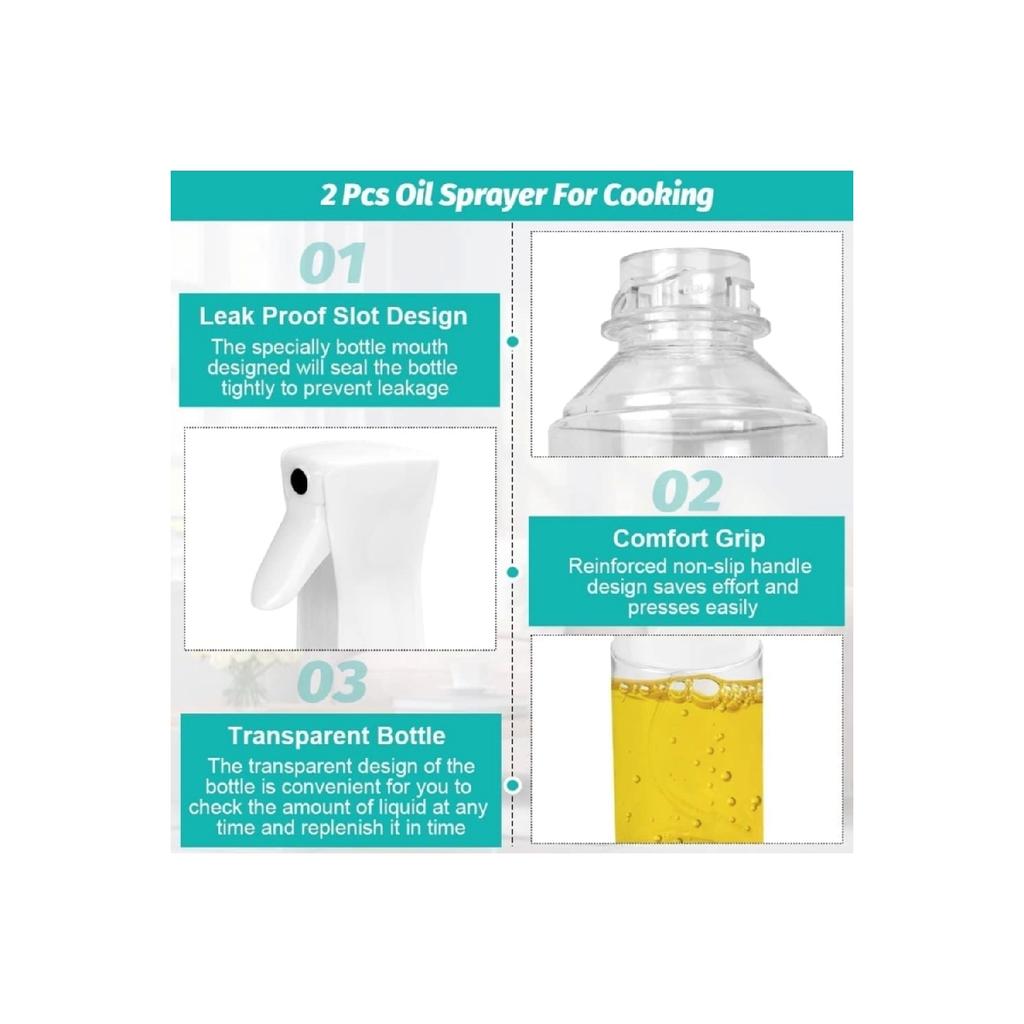 2 Pieces Air Fryer Oil Spray Bbq Salad Oven Oil Olive Oil Sprayer Multi-purpose Spray Bottle