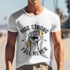 Men's Plus Size T-shirt With Rise Strong Fall Never Graphic Unisex Cotton Tee