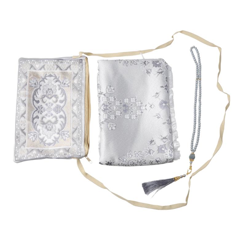 3 шт./компл. бусины мусульманский коврик для богослужения набор полиэстер жаккардовый узор коврик исламский подарочный молитвенный коврик набор Рамадан 70x110 см