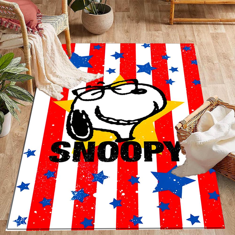 Snoopy Woodstock Friendship Floor Mat Design for Entryway Living Rooms Balcony Bedrooms Anti-slip Rug Decorate Offices