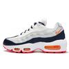 Новые женские Air Max 95 Midnight Navy Pure Platinum Laser Orange 307960-405