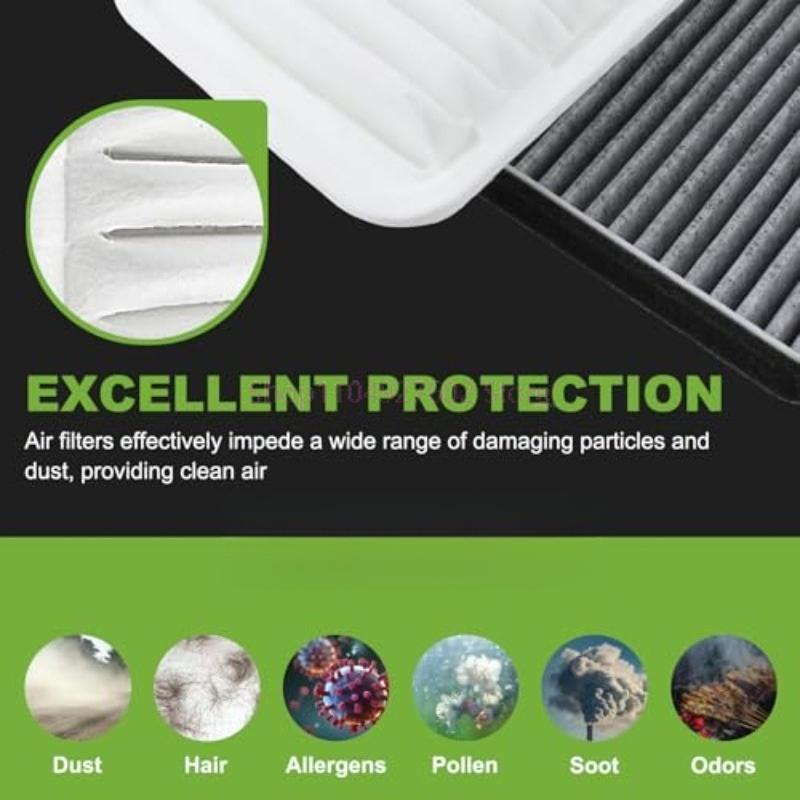Car Parts Engine Cabin Air Filter 17801-22020 88568-02020 Combo For Toyota Corolla Matrix E130 2003 2004 2005 2006 2007 2008