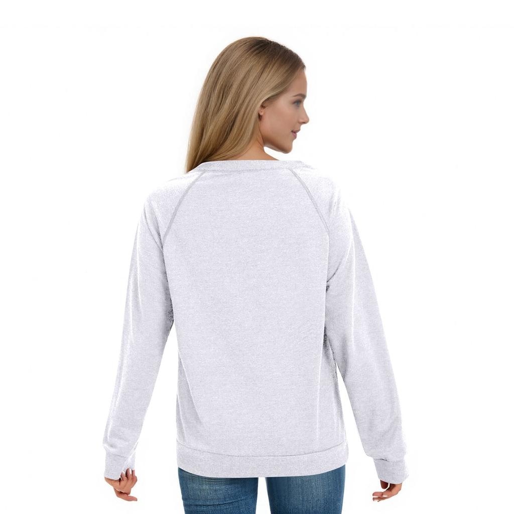 Женский повседневный реглан с круглым вырезом, длинным рукавом и принтом на Хэллоуин