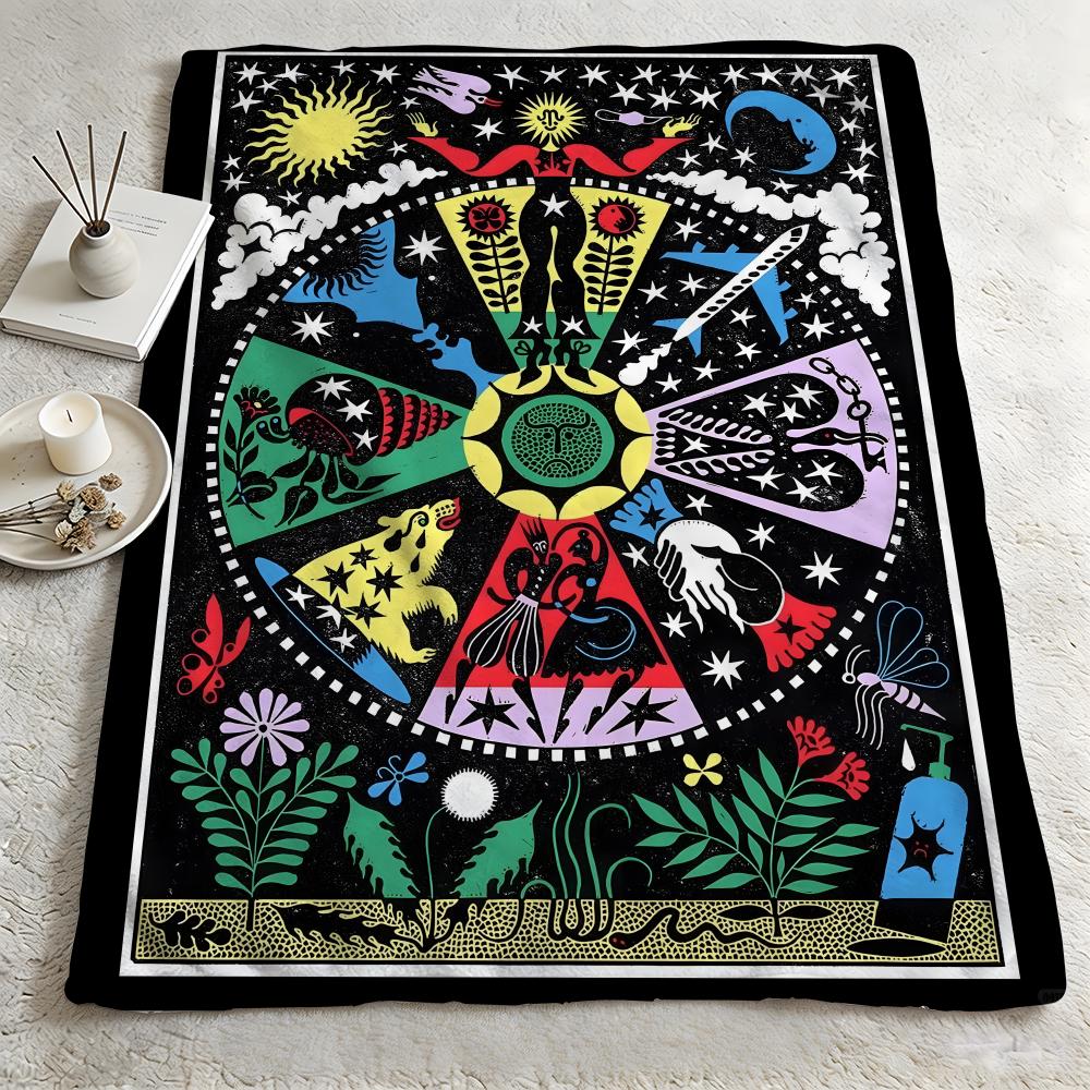 artist SSophy Hollingtonn Throw Warm Soft Flannel Blanket Multiuse for Sofa Bed Camping Travel Nap