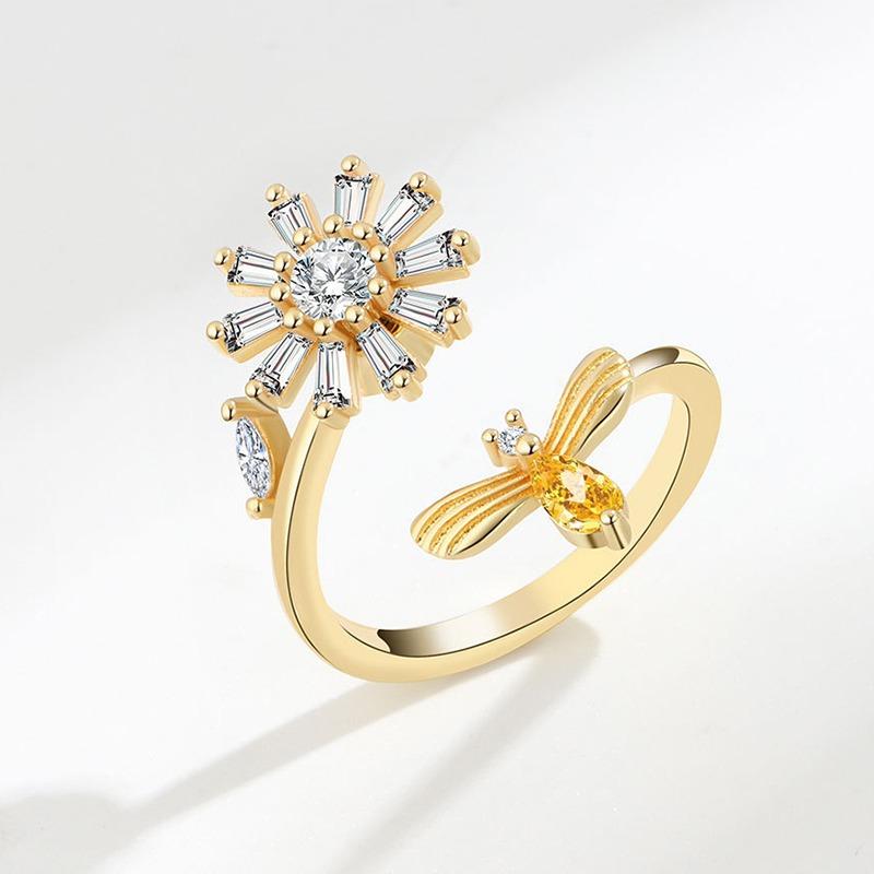 10 мм тревожные кольца для женщин Y2k, ювелирные кольца, бабочки, ромашки, бусины, антистрессовые кольца-спиннеры для подростков, 2022, эстетические