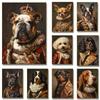 French Bulldog Chihuahua Poodle Dogs Royal Portrait Canvas Painting Print Art Posters Vintage Wall Art Mural for Home Decor