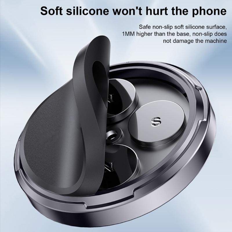 Round Magnetic Phone Holder Stand for Car, Secure Grip, Strong Adhesion Silicone Dashboard Stand Safe Driving Reusable