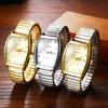 Парные часы из золота 3ATM Водонепроницаемые из нержавеющей стали Римский алфавит Аналоговый дисплей Парные часы Кварцевые часы Бриллиант Золотой подарок на день Мужской ремешок -