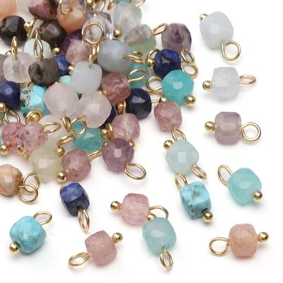 2 шт. Подвеска из натурального камня квадратной огранки, сохраняющая цвет сахара, для изготовления ювелирных изделий