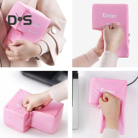 Большая кнопка Enter, питание от USB, антистресс, большая кнопка Enter, игрушка, эргономичная подушка с кнопкой Enter, губчатая подушка, украшение для рабочего стола