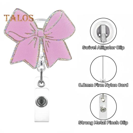 Катушка-бейдж для удостоверения личности, вращающийся на 360 градусов зажим, сверкающий нескользящий выдвижной держатель для бейджа, зажим для врача, медсестры, медицинского персонала, офиса