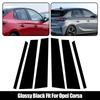 6 шт. глянцевая черная накладка на стойку стойки автомобиля для Opel Corsa Hybrid E GS Line наклейка на стойку окна двери автомобиля детали для укладки