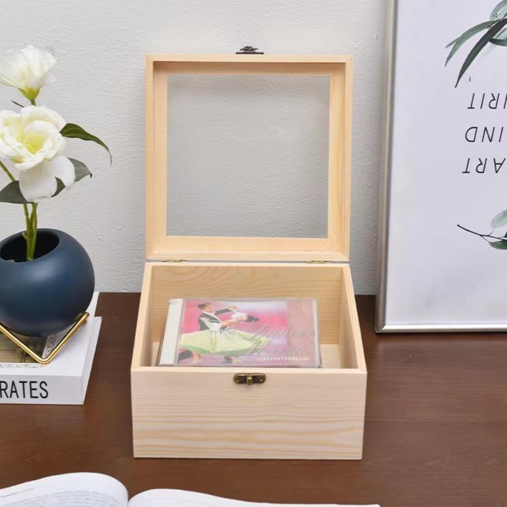 High-Visibility Wooden Storage Box Rectangular Candy Display Box Desktop Organizer Family