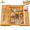 Bamboo Drawer Organizer, Expandable and Adjustable Utensil Drawer Organizer, for Utensils, Cutlery, Silverware, Flatware, Knives