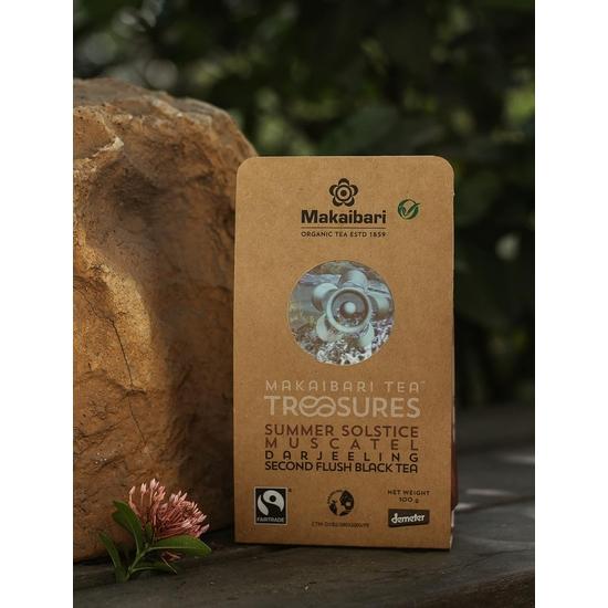 Makaibari Tea Treasures Летнее Солнцестояние Мускатель | Органический Дарджилинг Второй Сбор Цельнолистовой Черный Чай | 100 Граммов|Рассыпной