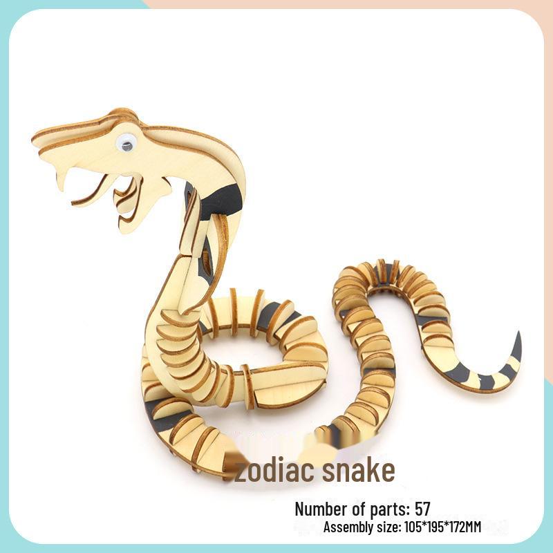 Милые животные DIY 3D деревянная головоломка для детей