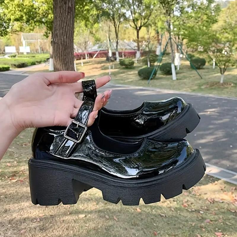 Туфли женские новые кожаные туфли Мэри Джейн, увеличивающие рост, узкие туфли на высоком каблуке и платформе, форменные туфли