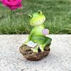 Resin Garden Frog Statue Cute Animal Sculpture Garden Decoration Frog Ornament  Home