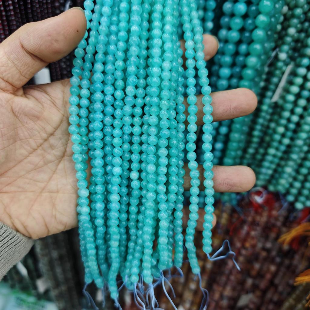 Серия «Синий» Бусины из натурального камня Аквамарин и Голубой кружевной агат для изготовления украшений своими руками