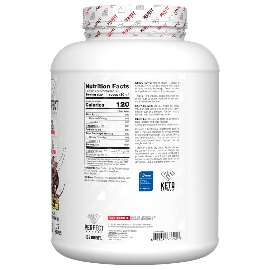 Perfect Sports Diesel, New Zealand Whey Protein Isolate, Triple Rich Chocolate Flavor, 2.27 G (5 Lb)