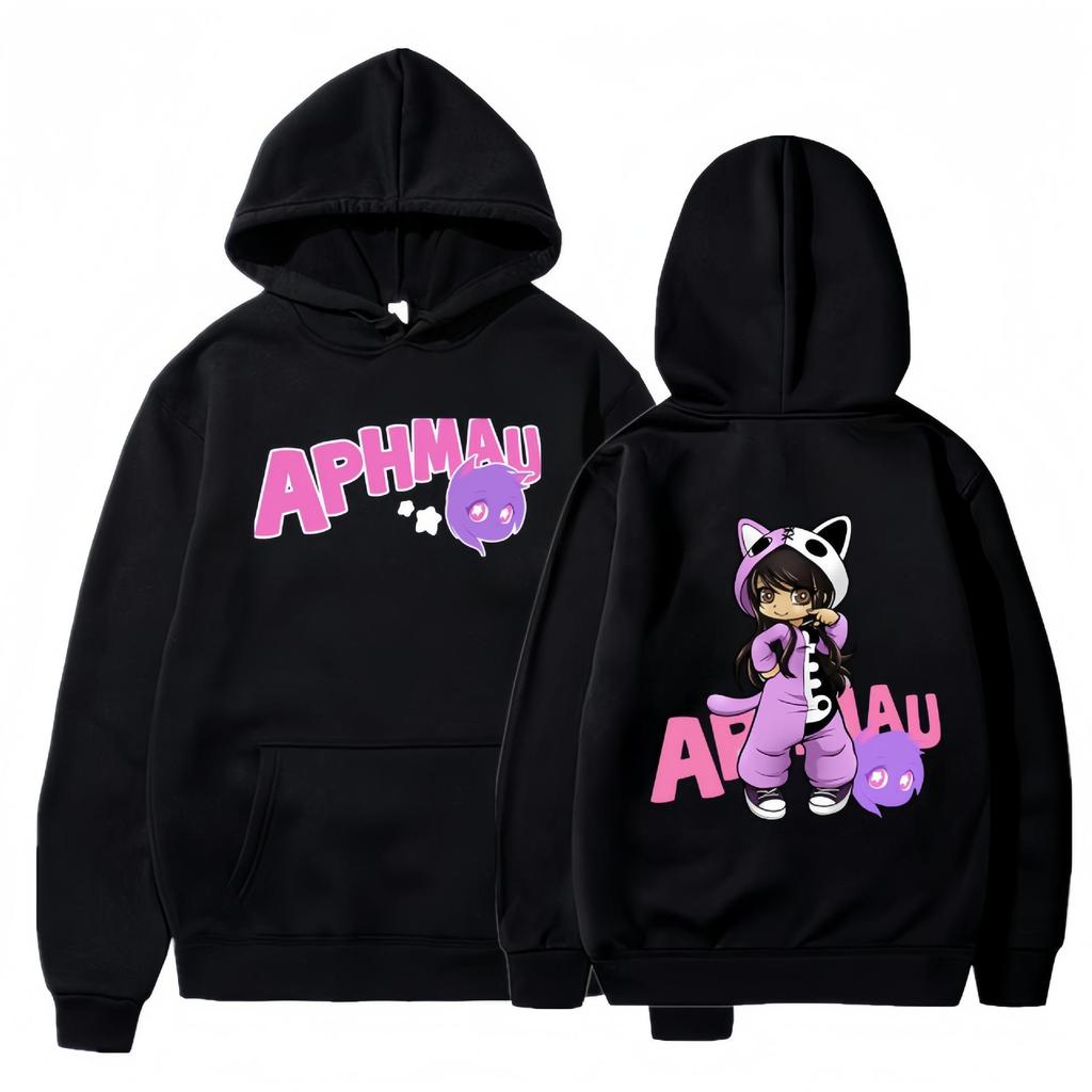 APHMAU 2025 Мультяшная толстовка с капюшоном из флиса для мальчиков и девочек - Зимний стиль.