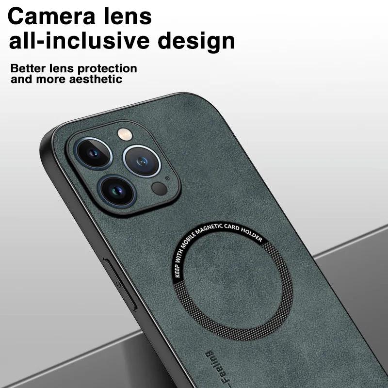 Роскошный магнитный чехол из искусственной кожи для iphone 15 Pro Max для iPhone 15 14 13 12 11 Pro Max, мягкий защитный чехол для 14 15 Plus