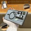Magnetic Lens Protector Stand Phone Case For Samsung S25 S24 S23 S22 Ultra Plus FE Clear Magsafe Wireless Charge Hard Back Cover