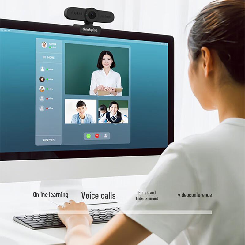 Lenovo WL22A 1080P Full HD Webcam with Dual Noise-Canceling Mic