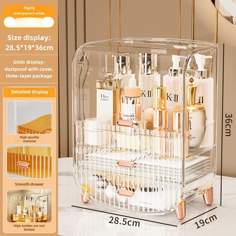 Прозрачный ящик для хранения средств по уходу за кожей и косметики для ванной комнаты