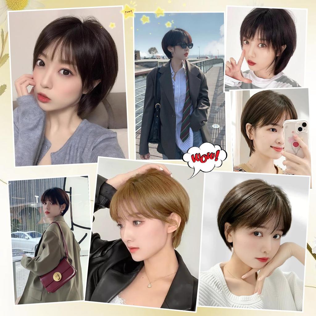 FORCUTEU Wig Short Bob Blonde Full Wig for Women Natural Small Face Heat Resistant Everyday Use Included Net/Comb