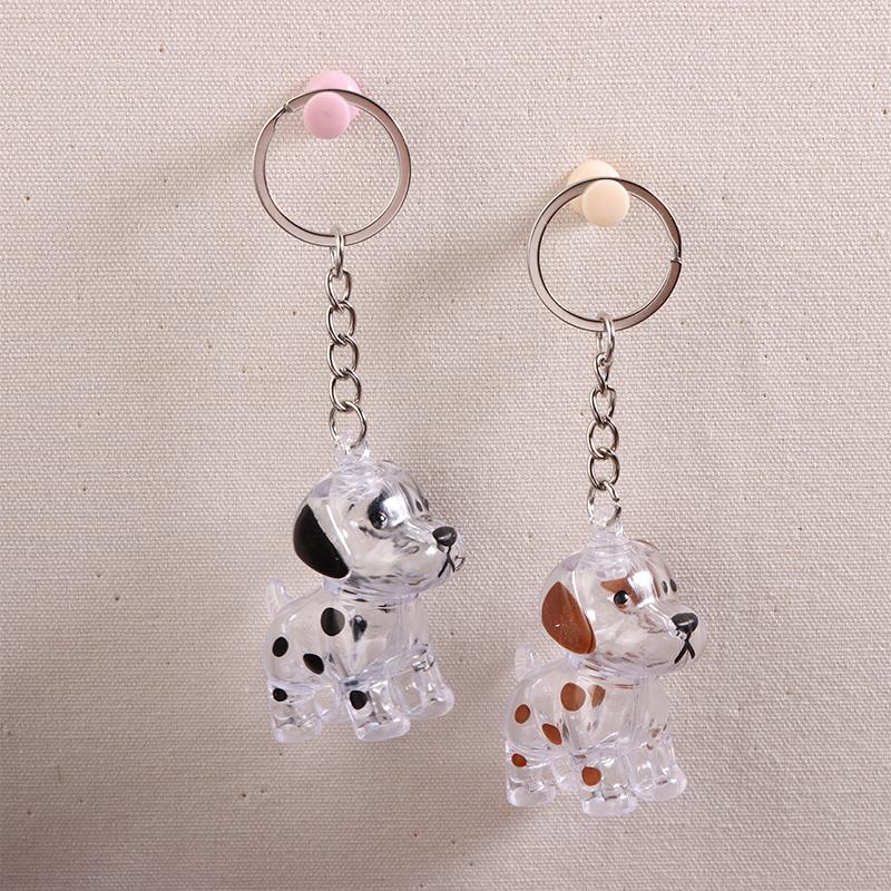 Cute Transparent Dog Hair Storage Cute Pendant Keychain Bag Pendant Couple Car Key Chains Jewelry Souvenir Collection Gift