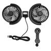Dual Car Cooling Fan 360 Degrees  Rotatable 3 Speed USB Powered Backseat Car Fan for Van Truck SUV RV DC 5V