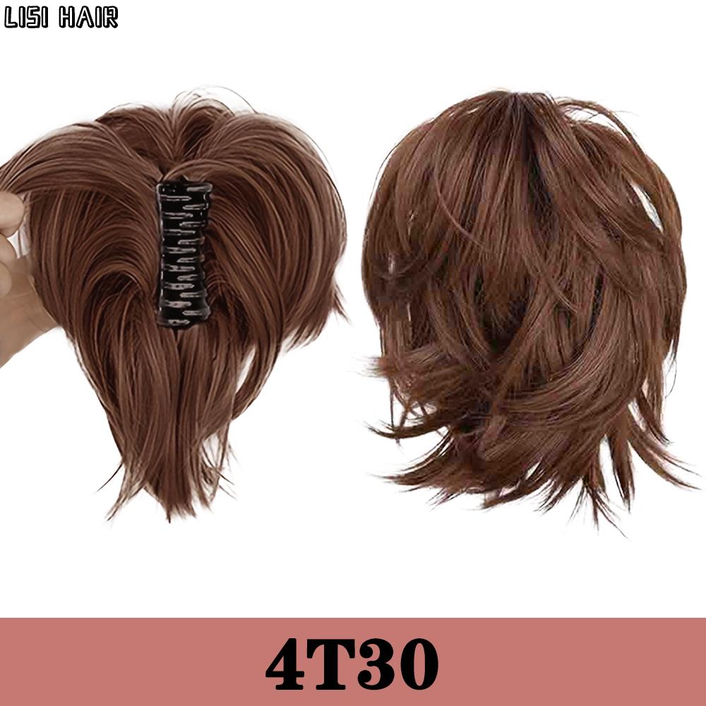 LISI HAIR Synthetic Messy Short Wavy Ponytail Wig Extensions Claw Wig For Effortless Style For Women