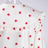 Spring and Autumn Women's Cotton Shirt Love Printed Shirt Doll Collar Lantern Sleeve Shirt