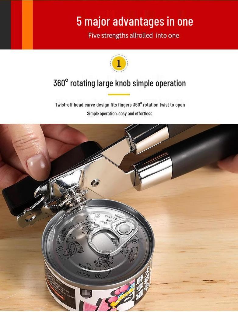 Stainless Steel German Can Opener - Manual Bottle and Tin Opener (Newcomer Discount: Save 5 Yuan)