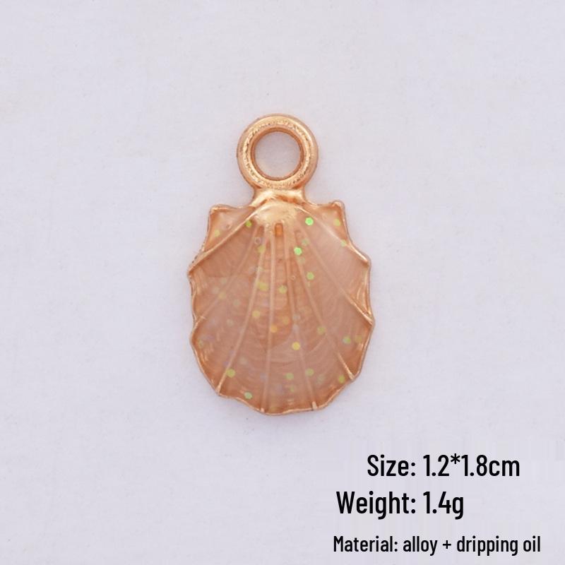 Korean Alloy Pearlescent Seashell & Starfish Pendant for DIY Jewelry Accessories