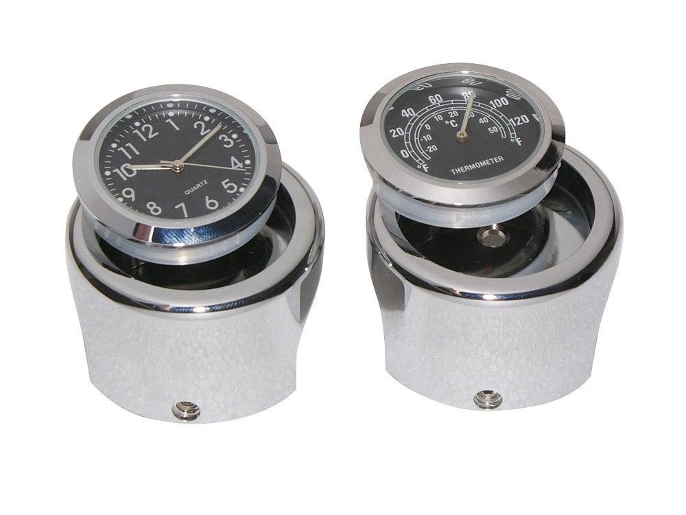 7/8 'крепление на руль мотоцикла, кварцевые часы, термометр, мотоциклетные часы, водонепроницаемые часы с циферблатом, крепление на руль мотоцикла