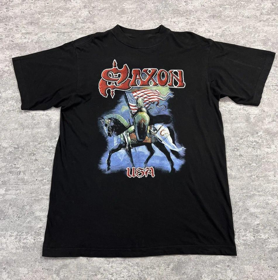 Vintage Saxon Band Tour T-shirt Classic Adult Full Size SG117 Unisex T-Shirt